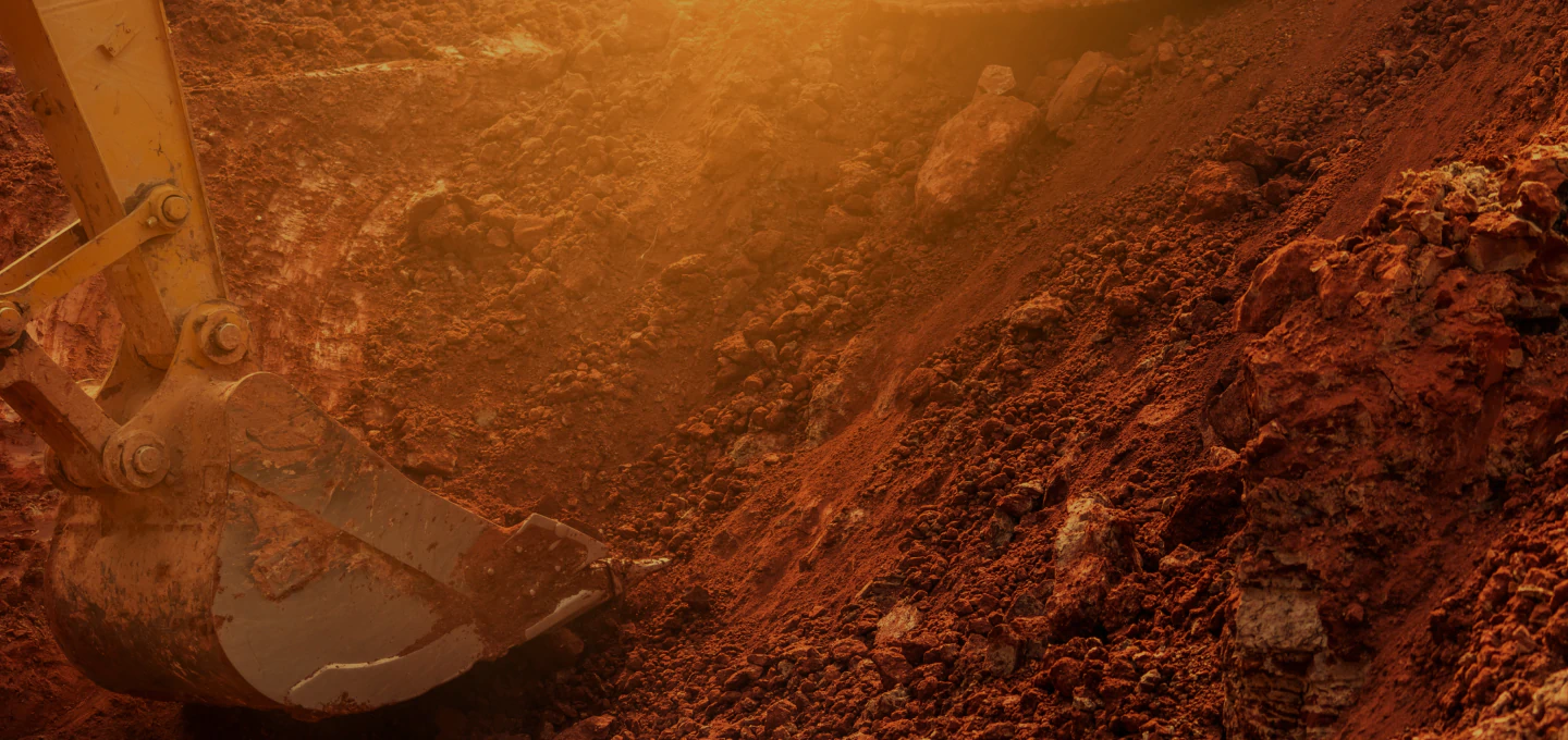 excavator digging soil